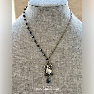 NWT Beautiful Handmade Night Owl Necklace By Candy Did It!